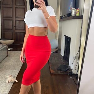 Red fitting skirt